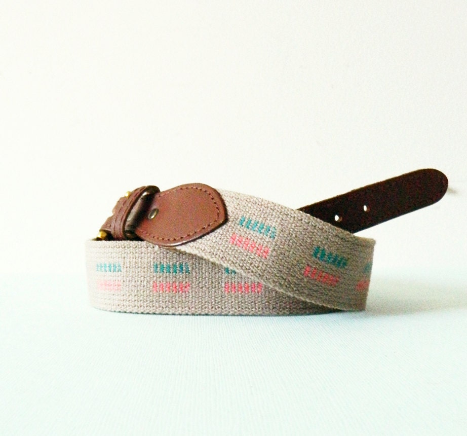 Mint and Coral Preppy Belt