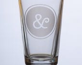 Ampersand (And) Symbol etched pint glass