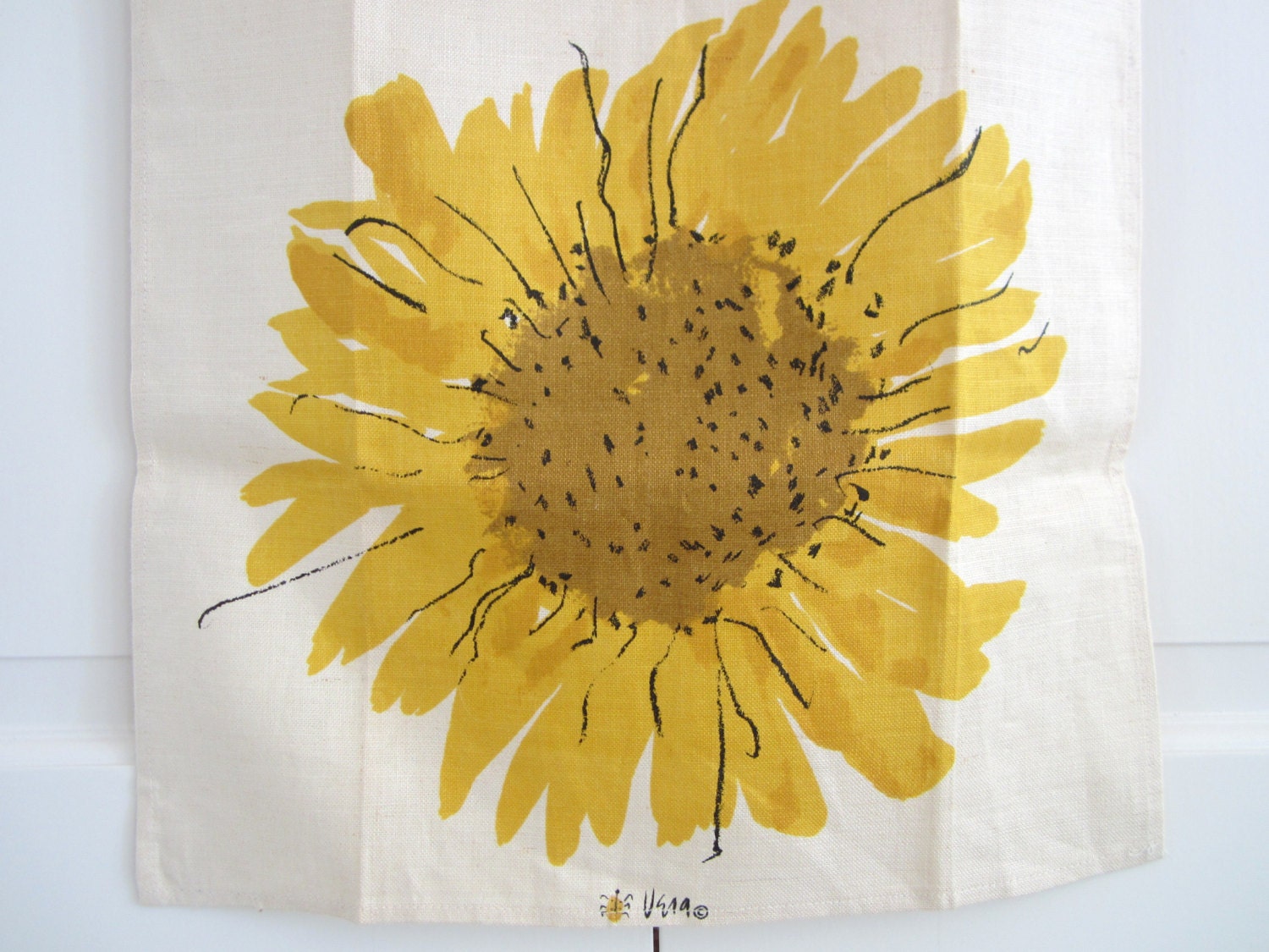 Vintage VERA Towel Sunflower Ladybug