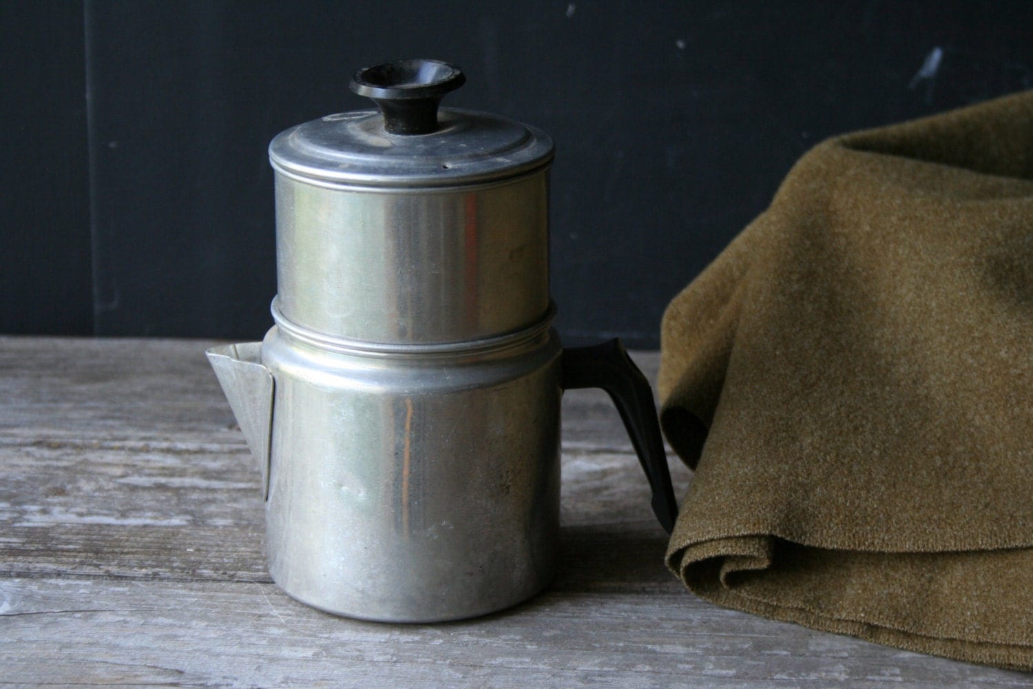 Vintage Coffee Pot Camper Aluminum Percolator Small by nowvintage