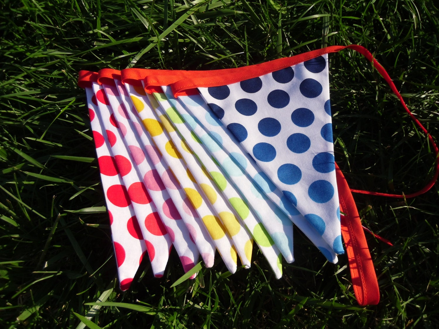 Custom Made Flag Pennant Bunting Fabric Flags Ecofriendly Decorations - You pick Fabric
