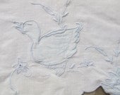 Madeira Baby Duck Pillowcase, Nursery Embroidered Pillowcase, Mid Century Bedding Linens, Baby, Doll, Bear
