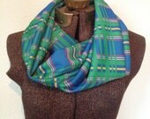 Sewstainable Handmade Vintage Plaid Fabric Infinity Scarf