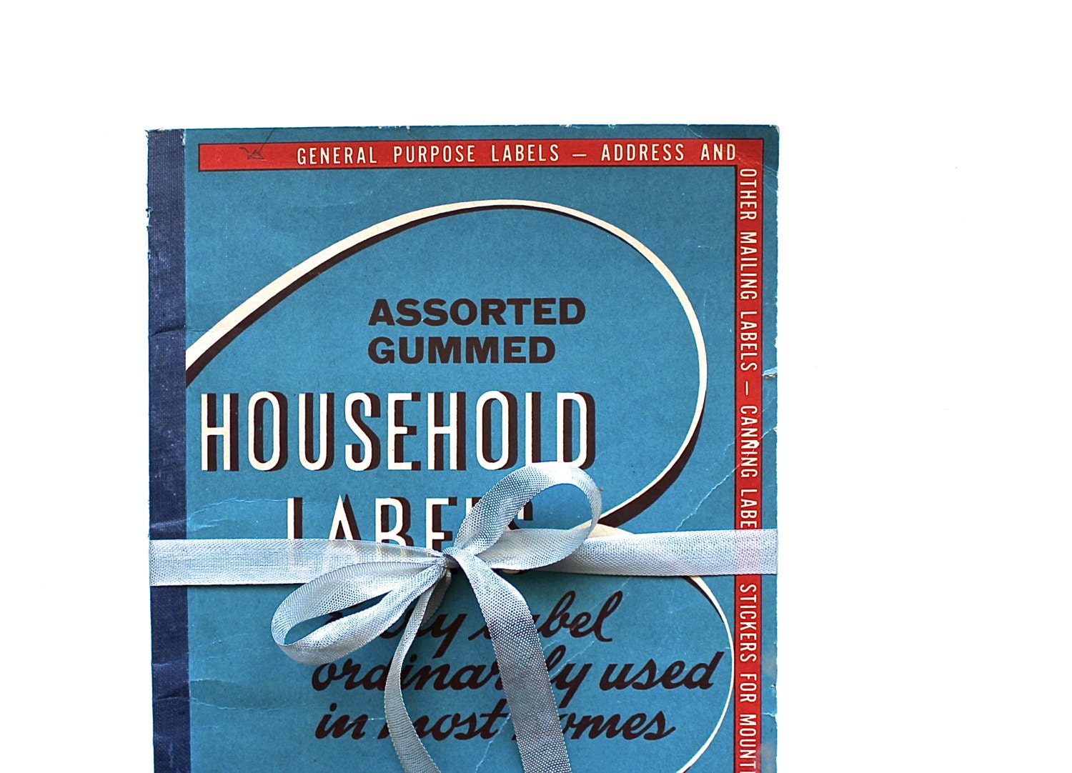 Get Organized - Vintage Household Gummed Labels - Canning - Kitchen - Supplies - Ephemera - Alphabet - Numbers - Blue