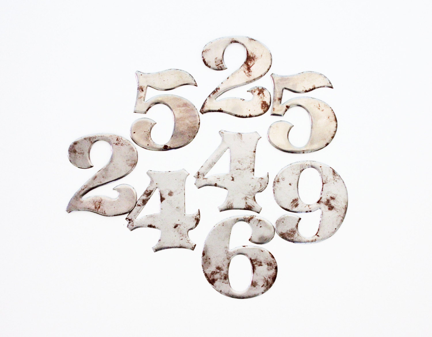 I've Got Your Number - Vintage Metal Numbers - Lot - Silver - Industrial - Metal - Supplies - Home Decor - Altered Art - becaruns