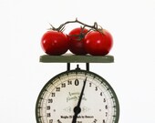 Check the Weight - Antique 1906 American Family Scale - Green - Kitchen - Food - Home Decor - Vintage