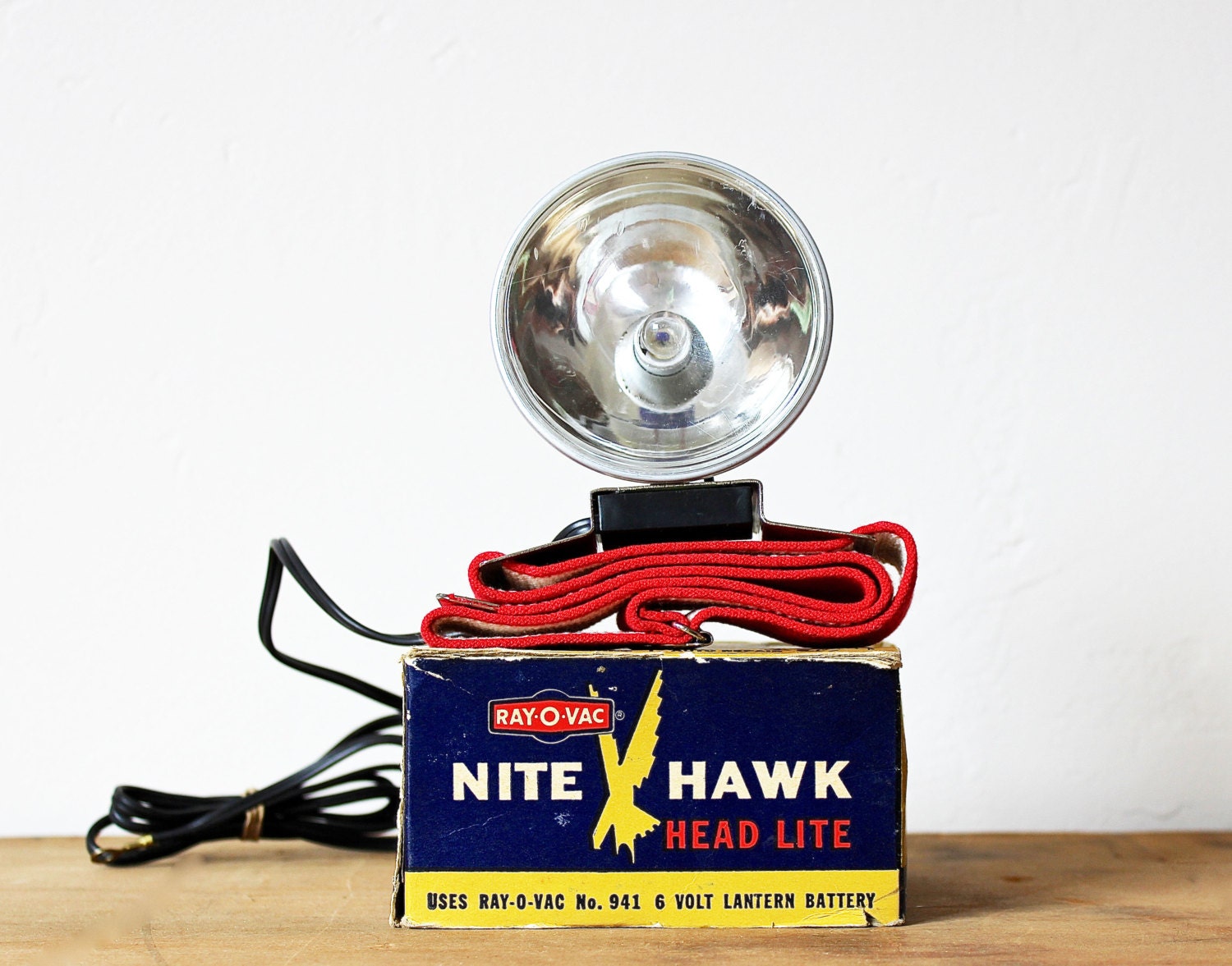 Lighten Up - Vintage Nite Hawk Head Lamp - Camping - Father's Day - Forest - Adventure - Red - Outdoor - Hiking