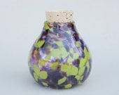 Speckled Jar - Purple and Green - Handblown Glass - Colorful and Fun