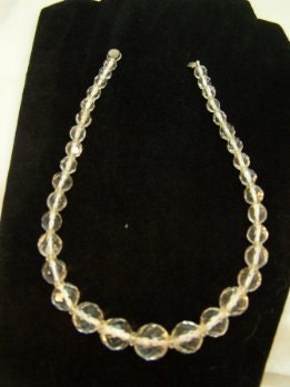 Vintage Multi Faceted Swarovski Crystal Bead Necklace