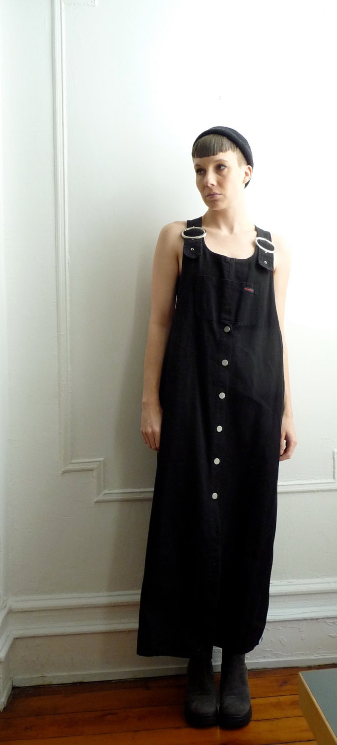 Heavy Cotton Overall Jumper Oversized Suspender Dress