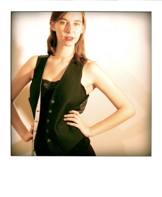 1970s vintage TEAL STRIPED vest