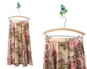 Tea Length Skirt . Midi . 80s Skirt . Neoclassical . Violins . Rococo