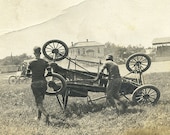 Early Race Car Crash / Antique Photograph / Original RPPC