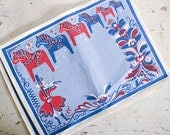 Vintage Dala Horse Linen Placemats / Unused / Swedish Decor