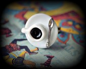 Tea Cup or Cup of Coffee Ring - Adjustable Bronze Band - Kitchy Gifts under 10 - Novelty