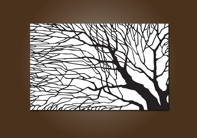 Large Modern tree shadows black and white- by Shanna 24x36 FINE ART poster PRINT
