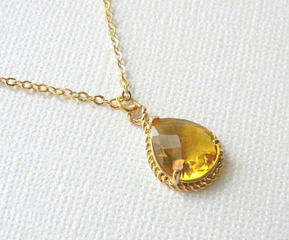 Gold topaz necklace Clearance