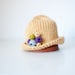 Modern Cotton Baby Girl Hat for Spring and Summer - First Flowers - Newborn - Made to Order - OOAK