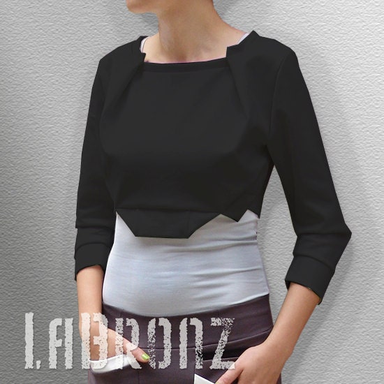 Tops Tunics Blouses Origami Black Top