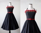 60s dress - 1960s black party dress