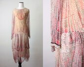 20s dress -  1920's silk beaded dress