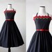 60s dress - 1960s black party dress