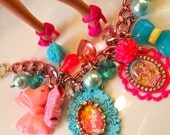 Barbie Baubles and Pearls Chunky Candy Cameo Crystal Statement Bracelet- Kitsch Kawaii