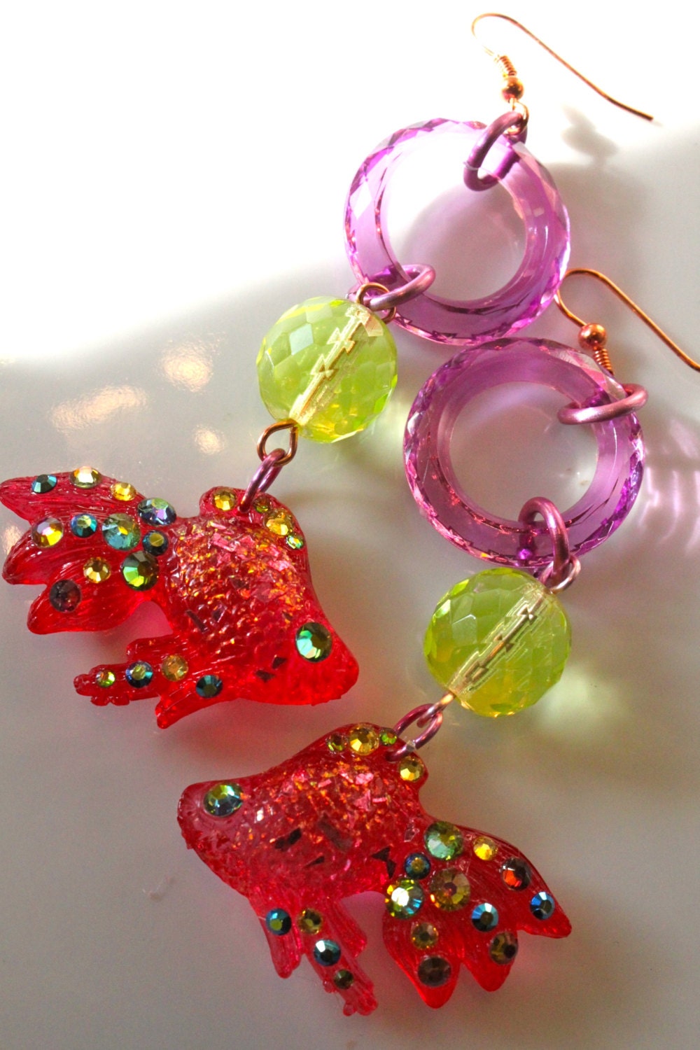Candy Koi Sparkles Hoop Chandelier Earrings - Candy Glam Jewelry