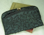 Vintage Black Beaded Clutch
