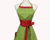 Retro Apron dots and stars red blue green