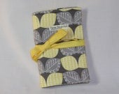 Grey and Yellow Leaves Circular Needle Case