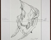 AUSTRALIAN GUMLEAVES Nature illustration ORIGINAL Drawing Botanical Black & White pen ink zen mindfulness