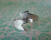 Arrow Ring, Matte Silver - Adjustable