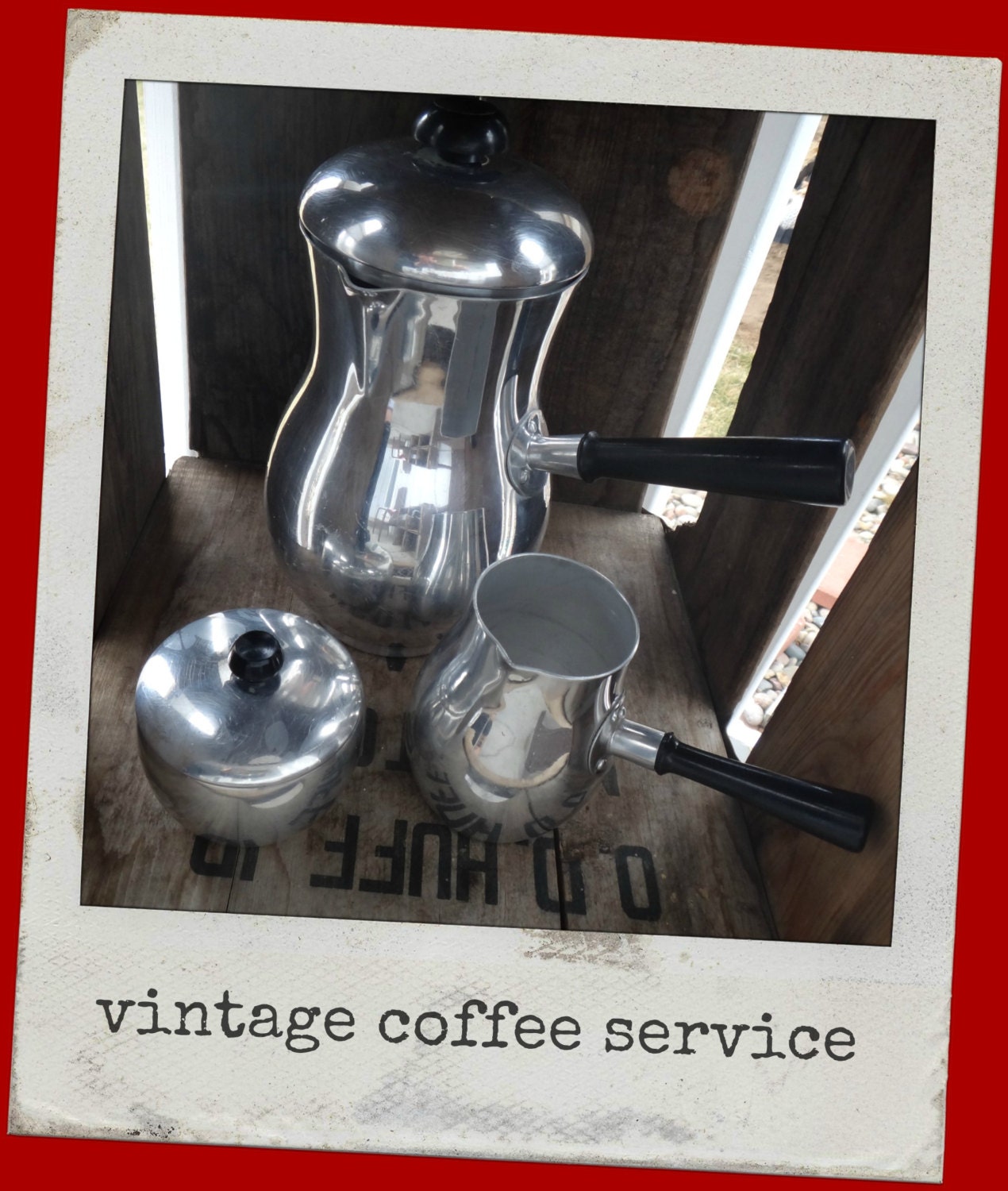 Vintage Stainless Coffee Service Set via Spain