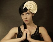 Sculptural Cream Felt Fascinator - Bridal Series