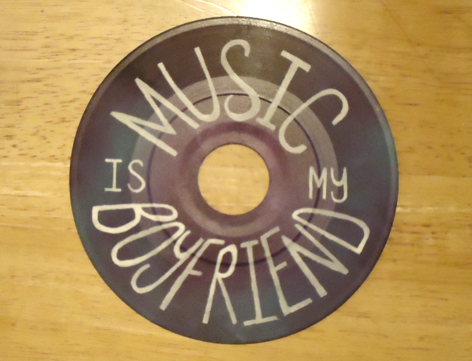 Music Is My Boyfriend Painted Vinyl Record