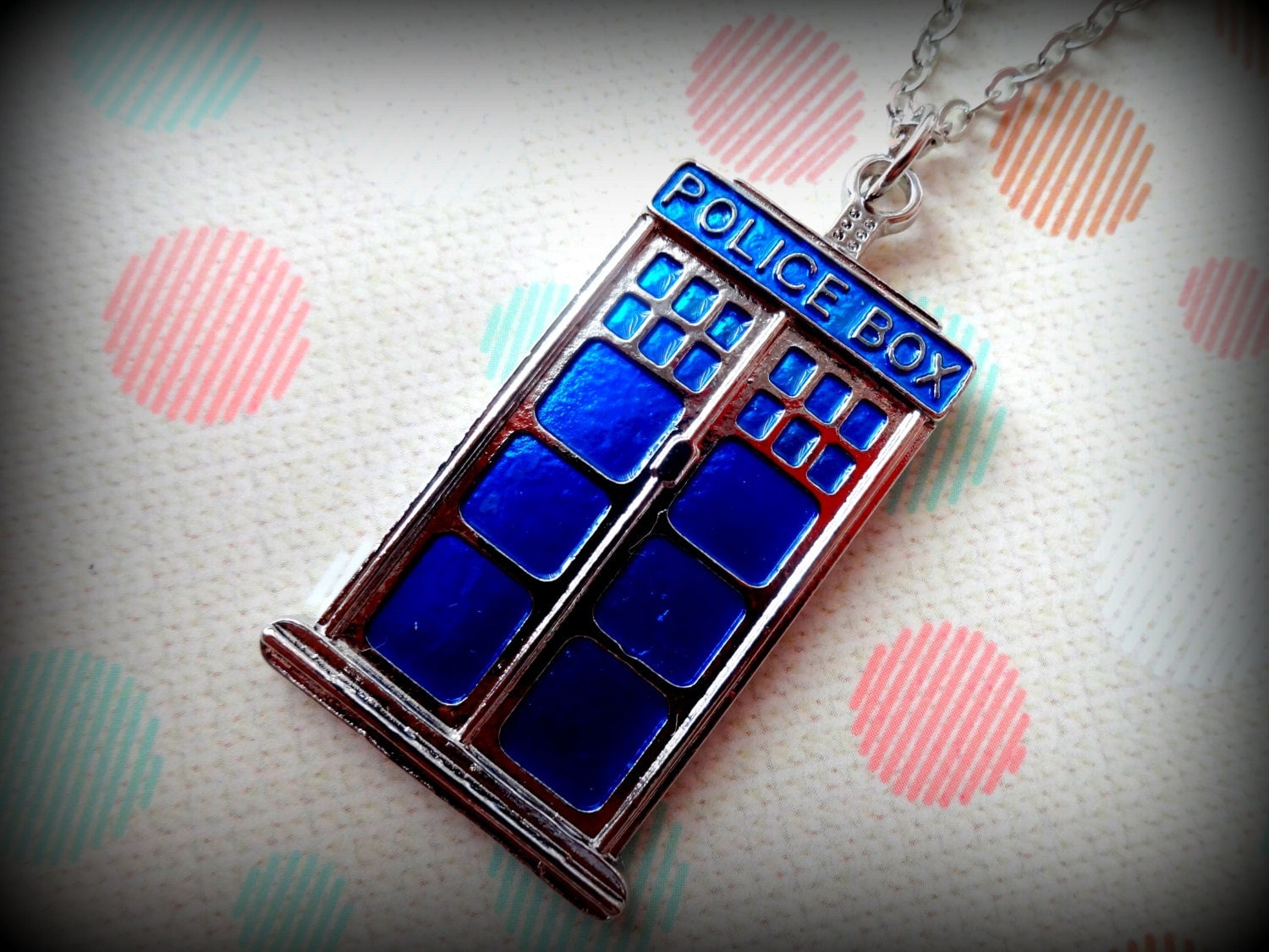 Blue Police Box necklace - Doctor Who Tardis