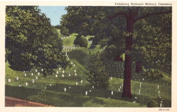 Vintage Mississippi Postcard - Vicksburg National Cemetery (Unused)