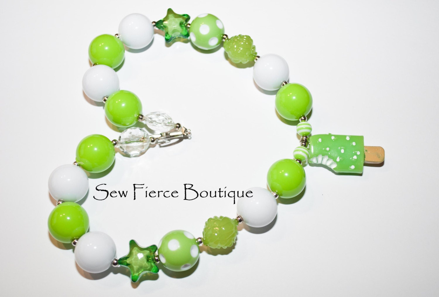 Lime Sherbet Girls Ice Cream Chunky Necklace