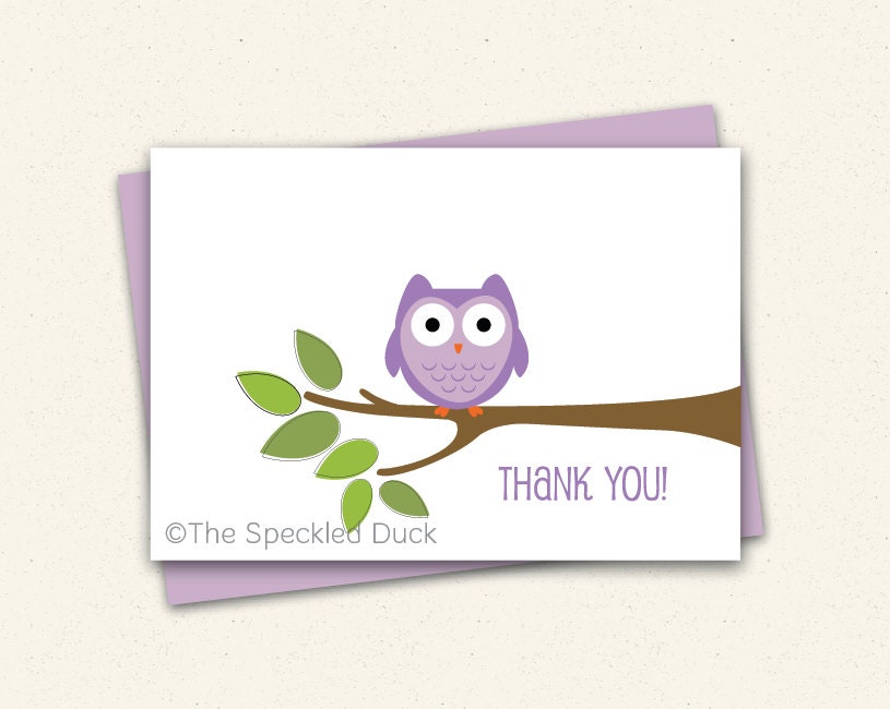Happy Hoot Owl - Set of 12 Folded Notes Il_570xn
