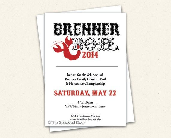 Modern West Crawfish Boil Invitation Il_570xn