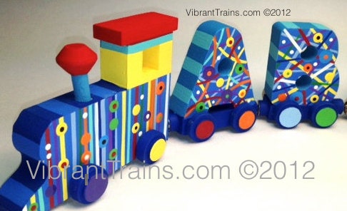 ONE LETTER to ADD to your Custom Hand Painted Name Train Keepsake by Vibrant Trains