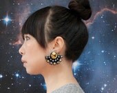 Solaris perspex earrings gold Swarovski crystals
