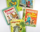 Vintage Children's Books Whitman Tell-A-Tale Hardcover Books - Daniel's New Friend, Someplace for Sparky, Tommy on the Farm, plus 2 more