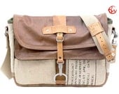 Trendy Leather Messenger Bag // Upcycled by peace4you - Model paul-2065