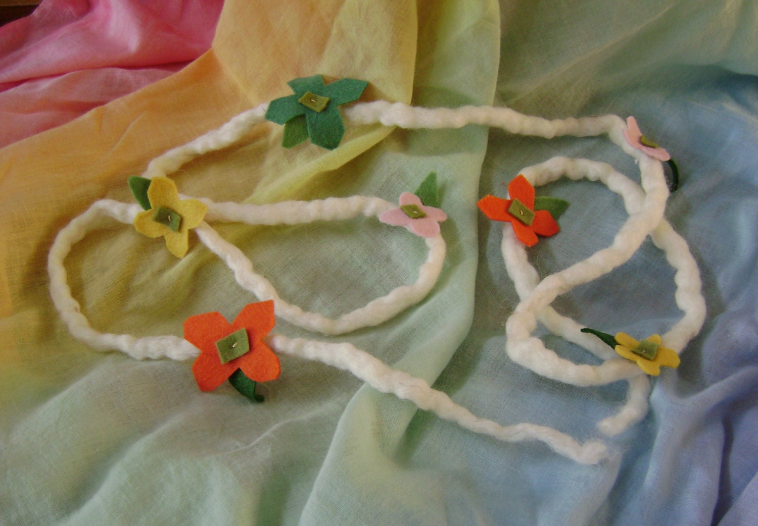 Wool flower garland  -  Waldorf inspired