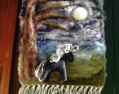 Beautiful Wool Pony in the moonlight   Wall Hanging  -  Needle felted in pure  wool - Wool felt pony