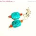 HOT SALE Sunset Turquoise Earrings - Blue Fire Red and Sweet Orange Hand Crafted Glass Beads with Sterling Silver by Mei Faith