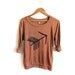 LIMITED STOCK - Tribal Arrow Hand Stenciled Slouchy Eco Heather Deep Scoop Neck Lightweight Sweatshirt in Rust and Black - S M L XL