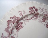 Wedgwood Old Vine set, rimmed cereal bowls and salad plate, Grape vines in purple and white, Wedgewood, Vacation SALE